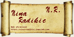 Nina Radikić vizit kartica